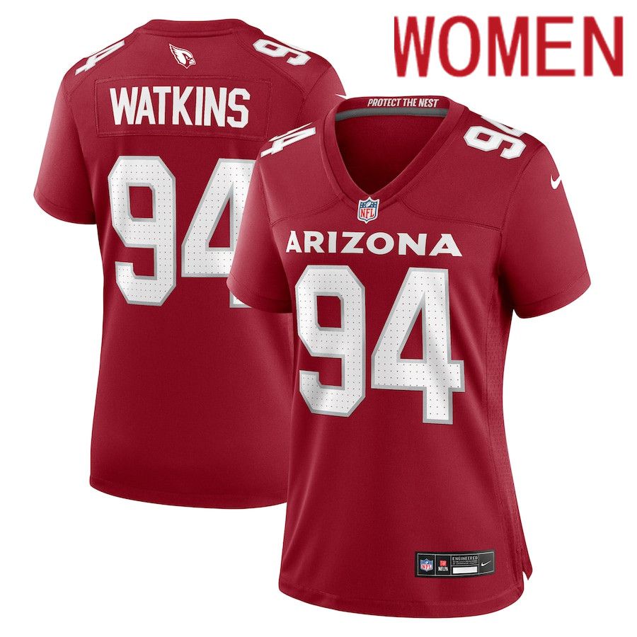 Women Arizona Cardinals #94 Carlos Watkins Nike Cardinal Game Player NFL Jersey->women nfl jersey->Women Jersey